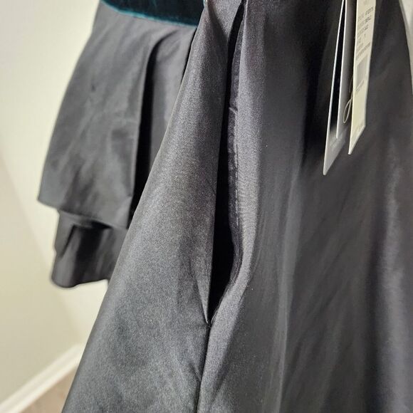 Adrianna Papell Emerald Velvet Taffeta Party Dress Size 10 NWT Wedding Holiday - Picture 7 of 13